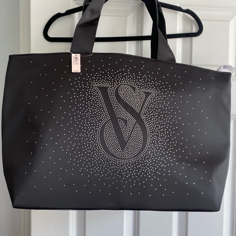 Victoria's Secret Black Sparkle Tote Bag